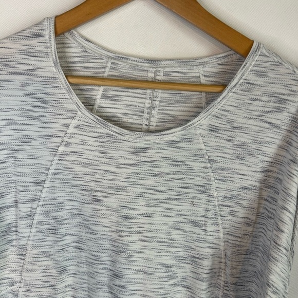 Lululemon Set To Sweat Long Sleeve Size 10 Tiger Space Dye Hail White - Picture 2 of 4